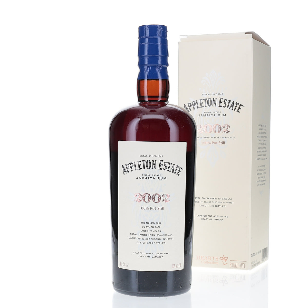 Appleton Estate Aged Rum 2002 Single Estate Hearts Collection 20 Yr 126 Rum