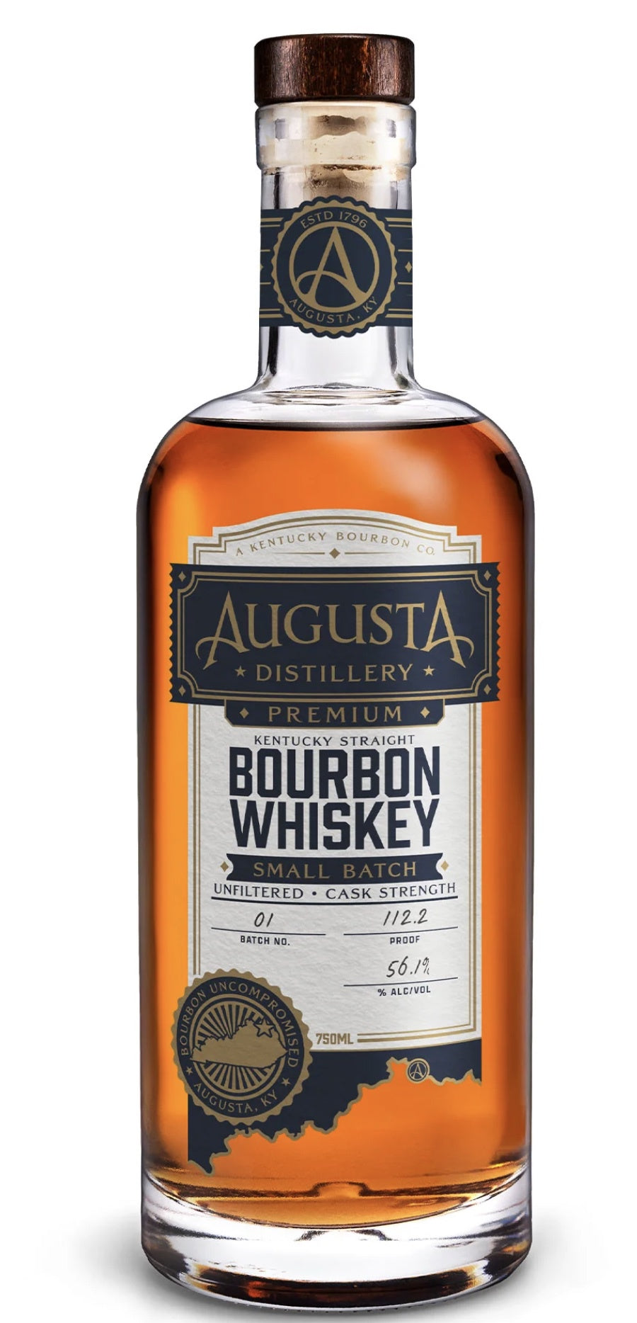 Augusta Distillery Premium Small Batch No. 01 Cask Strength Unfiltered Kentucky Straight Bourbon Whiskey