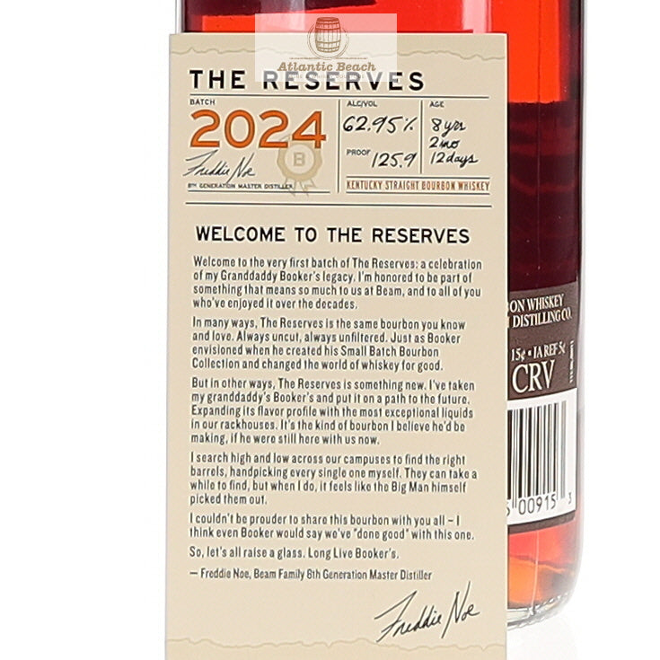 Bookers Bourbon The Reserves Batch Bourbon 8 yr 125.9