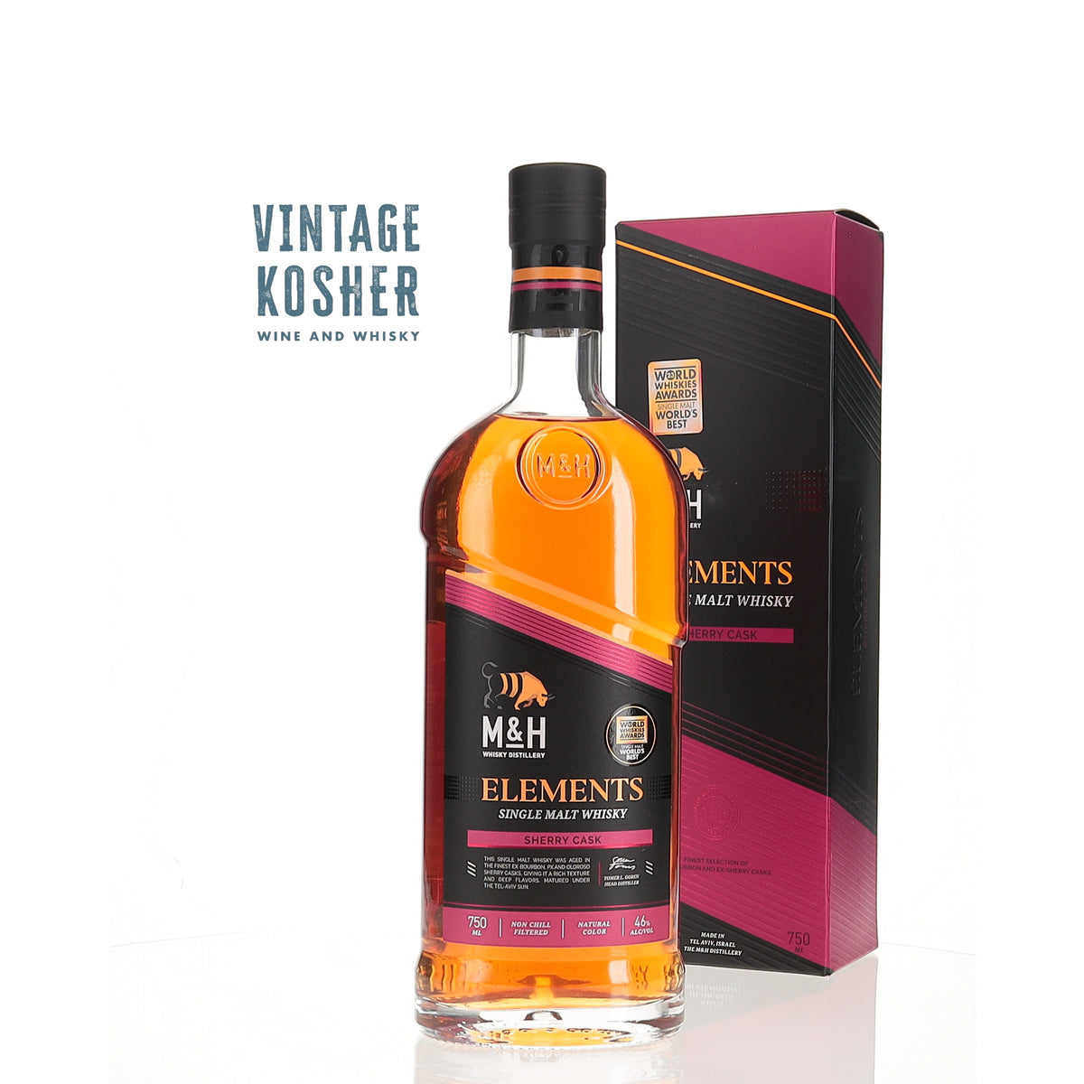 Milk and Honey Elements, Sherry Cask finished Single Malt Whisky Israeli Single Malt Whiskey