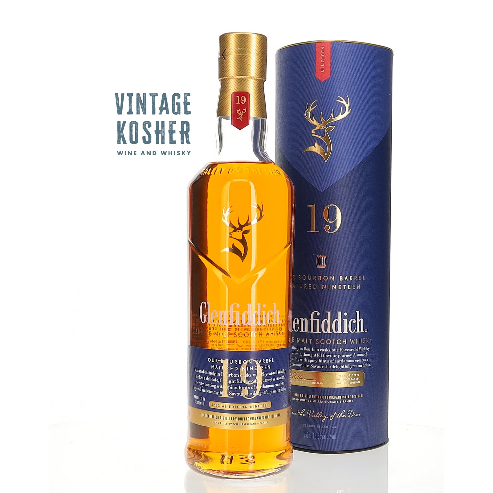 Glenfiddich 19 yr Bourbon Cask Single Malt Scotch Whisky