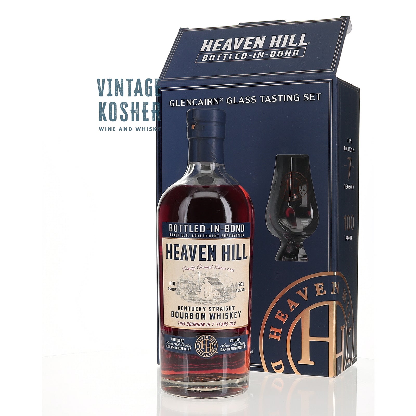 Heaven Hill 7 yr Bottled in Bond Kentucky Straight Bourbon w Glencairn Glass Bourbon