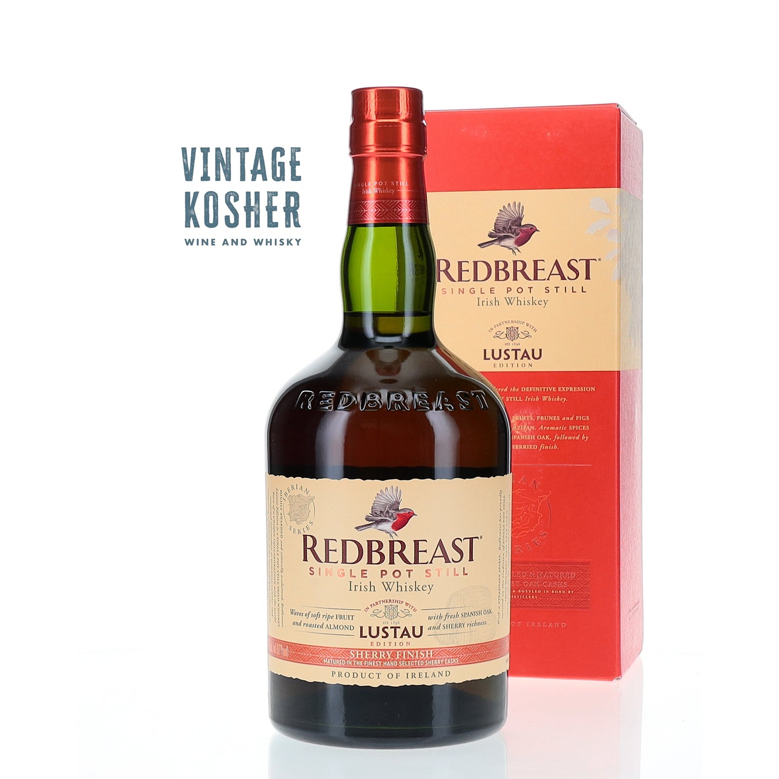 Redbreast Single Pot Still Irish Whiskey Sherry Finish Lustau Irish whiskey