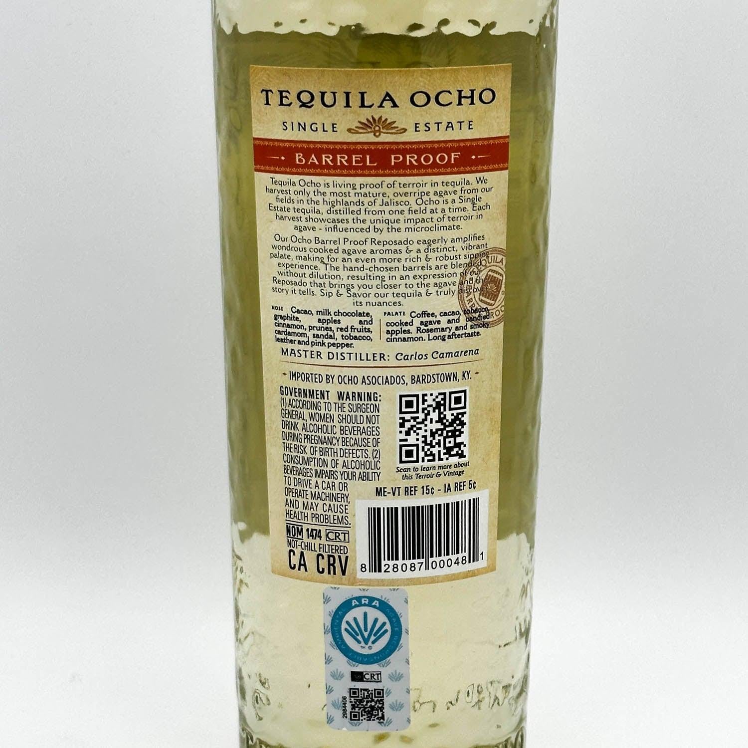 Tequila Ocho Reposado Barrel Proof 101