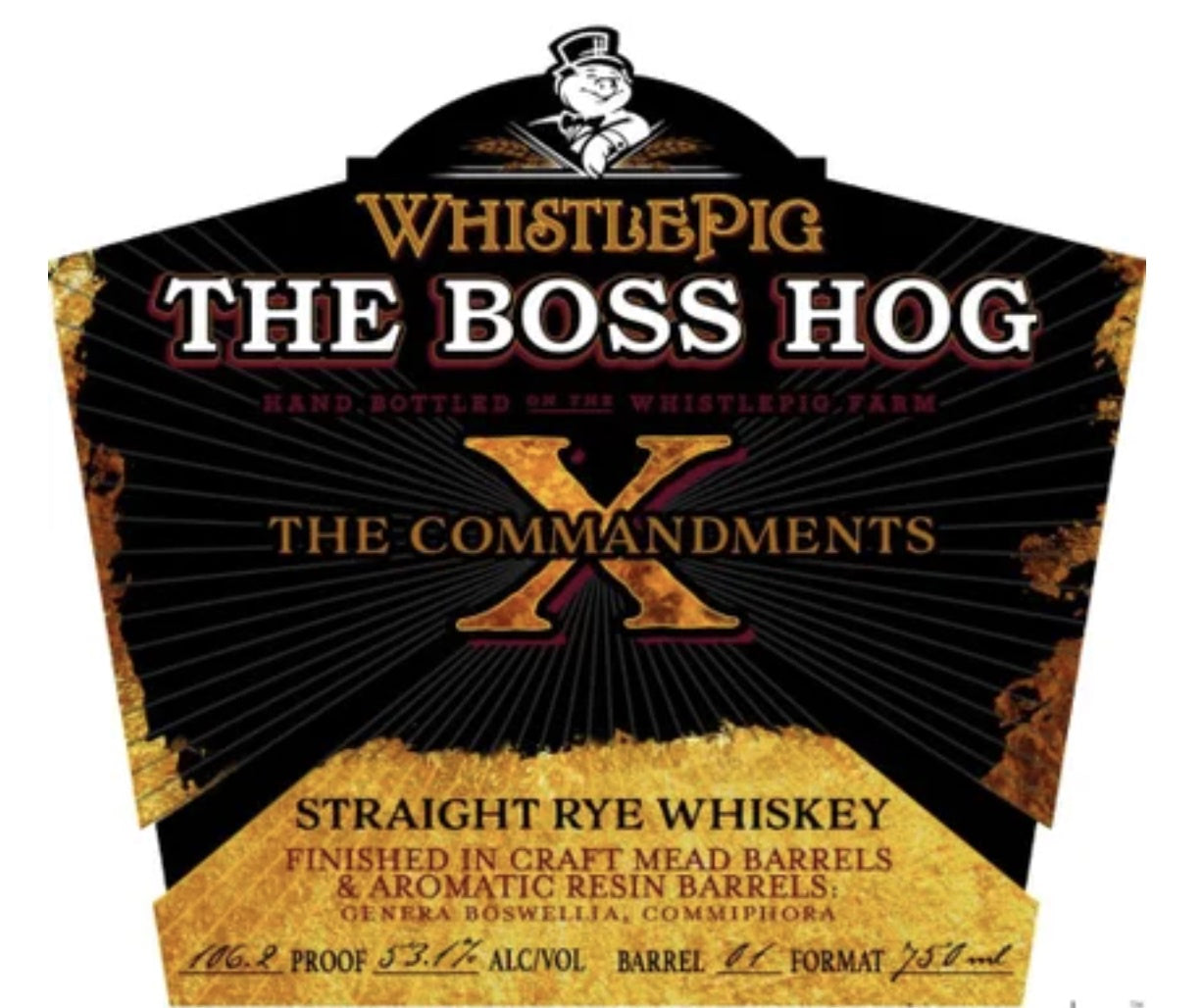 WhistlePig 'The Boss Hog X The 10 Commandments' Straight Rye Whiskey Rye