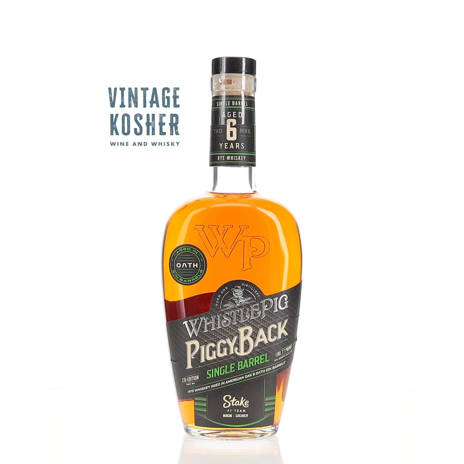 Whistlepig 6 yr old Rye Whiskey Piggyback Stake F1 Team Limited Rye